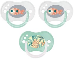 Tigex - Reversible Day & Night - Pacifiers (3) - Sil - 0-6M - Green