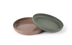 Dantoy set de platos para bebé verde oliva moka bioplástico 2 piezas sostenible