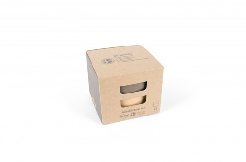 Dantoy set de cuencos vajilla bebé BIOplástico arena moka 2 piezas-2