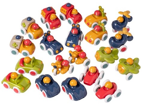 Tolo BIO caja de vehículos de juguete - 20 coches sostenibles