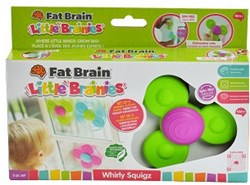Tomy Fat Brain juguete sensorial Whirly Squigz - set de 3 trompos con ventosa