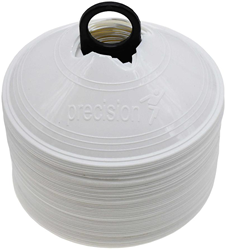Precision conos de entrenamiento blancos - set de 50 - plástico flexible 20cm