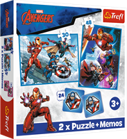 Trefl puzzle y memory Marvel Avengers - juego 2en1 para niños