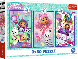 Trefl puzzle Gabby's Dollhouse días coloridos - 3x80 piezas FSC