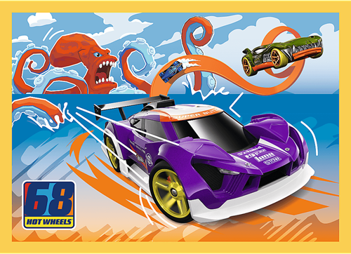 Trefl puzzle vehículos Hot Wheels - juguete de cartón 4en1-2