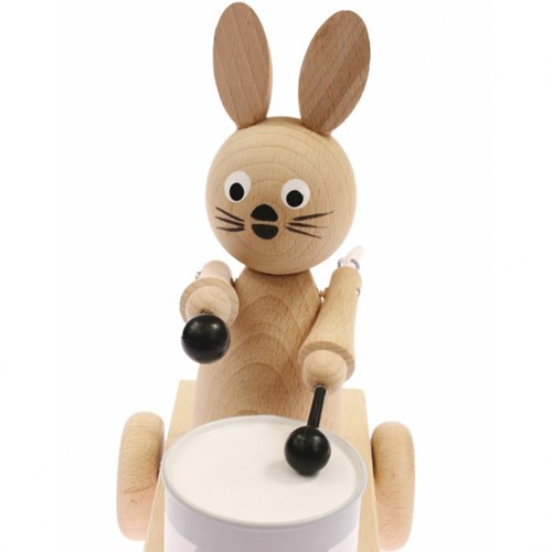 Miva conejo de madera para arrastrar con xilófono - juguete educativo-2