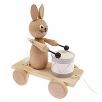 Miva conejo de madera para arrastrar con xilófono - juguete educativo