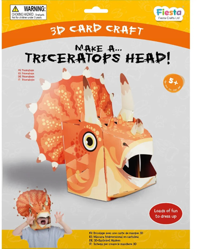 Fiesta Crafts máscara 3D para manualidades Triceratops juguete de cartón