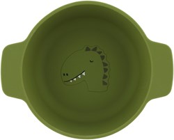 Trixie cuenco de silicona Mr. Dino - vajilla infantil verde - duradero y seguro