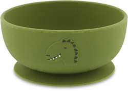 Trixie bol de silicona con ventosa - vajilla infantil Mr. Dino verde