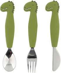Trixie vajilla infantil de silicona set de comida 3 piezas Mr. Dino multicolor