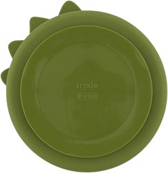 Trixie plato infantil de silicona con compartimentos y ventosa - Mr. Dino - verde