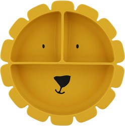 Trixie plato infantil de silicona con compartimentos - Mr. Lion - con ventosa - amarillo