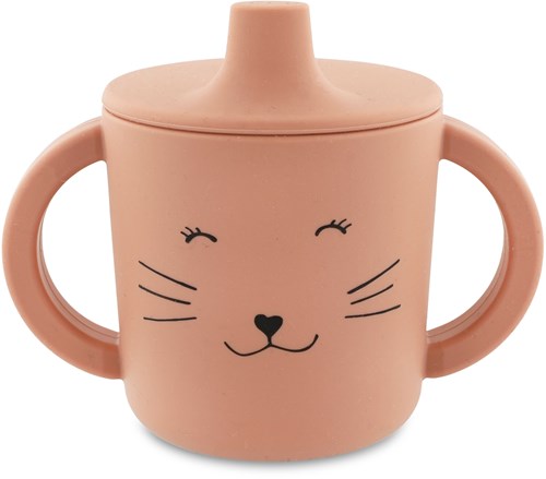 Trixie vaso con boquilla de silicona rosa Mrs. Cat - taza antiderrames para bebé