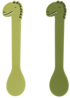 Trixie cuchara de silicona para niños 2-pack Mr. Dino - colorida y segura