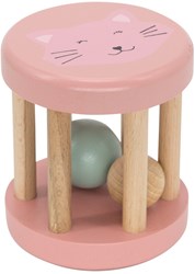 Trixie sonajero de madera para bebé rosa - anillos de silicona Mrs. Cat juguete sensorial
