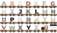 Tryco locomotora tren de letras de madera - juguete colorido para niños-2