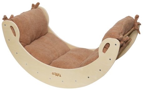 Tryco colchón bouclé nougat para arco de escalada de madera - colchón de juego cómodo