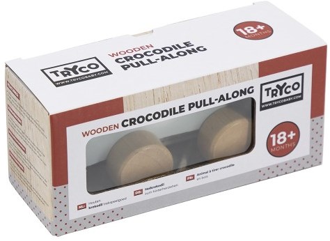 Tryco juguete de arrastre de madera cocodrilo - juguete de madera para bebés-2