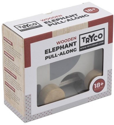 Tryco juguete de arrastre de madera elefante - juguete para bebés - motricidad-2