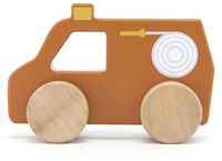 Tryco camión de bomberos de madera juguete - camión de bomberos de madera para niños