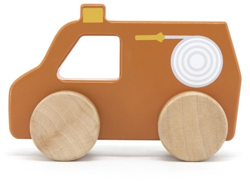 Tryco camión de bomberos de madera juguete - camión de bomberos de madera para niños