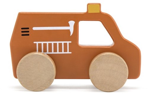 Tryco camión de bomberos de madera juguete - camión de bomberos de madera para niños-2