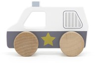Tryco coche de policía de madera juguete - coche de madera para niños pequeños