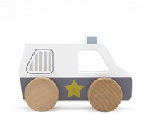 Tryco coche de policía de madera juguete - coche de madera para niños pequeños-2