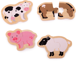 Bigjigs Puzzles de Dos Piezas (Granja)