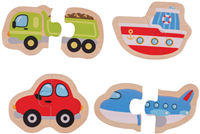 Bigjigs Puzzles de Dos Piezas (Transporte)-2