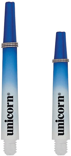 Unicorn ejes de dardos Gripper 3 Two-Tone Small Thread azul-blanco corto