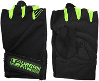 Urban Fitness guantes de entrenamiento negro-verde mediano agarre fitness