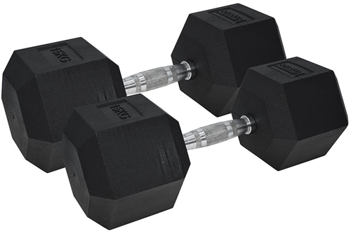 Urban Fitness set mancuernas - hexágono goma negro 2 x 15kg fitness