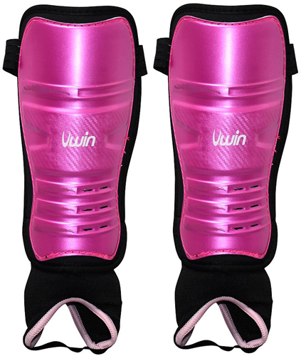 Uwin espinilleras hockey rosa-morado-negro small para niños