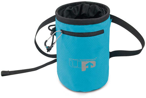 Ultimate Performance bolsa de magnesio para escalada azul con bolsillo lateral