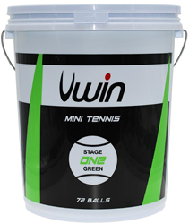 Uwin pelotas de tenis Stage 1 verde - cubo 72 unidades - pelotas de entrenamiento