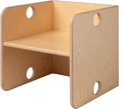 Van Dijk Toys Silla de cubo de madera / trona Natural - 35x35x35 cm a partir de 1 año (calidad de guardería)