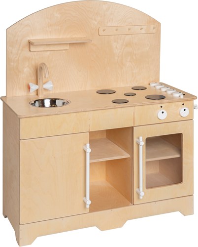 Van Dijk Toys cocina de juguete de madera / cocina XL - Natural con blanco (Calidad de cuidado infantil)-2