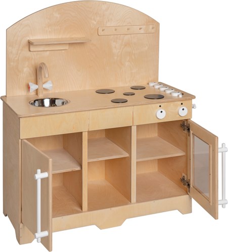 Van Dijk Toys cocina de juguete de madera / cocina XL - Natural con blanco (Calidad de cuidado infantil)-3