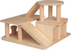 Van Dijk Toys garaje de juguete de madera con helipuerto - Natural (Calidad de cuidado infantil)