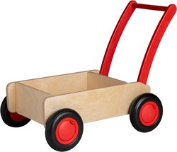 Van Dijk Toys andador de madera a partir de 1 año - Natural - Rojo (Calidad de cuidado infantil)