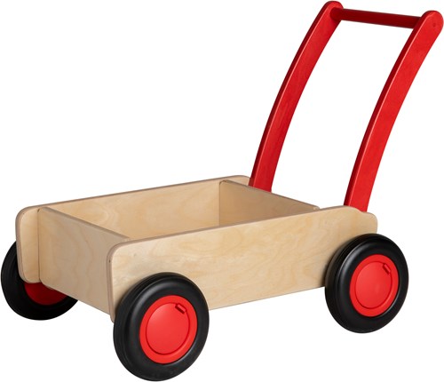 Van Dijk Toys andador de madera a partir de 1 año - Natural - Rojo (Calidad de cuidado infantil)