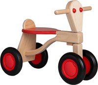 Van Dijk Toys bicicleta de equilibrio de madera de abedul a partir de 1 año - Rojo (Calidad de cuidado infantil)