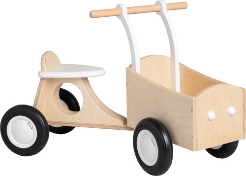 Van Dijk Toys bicicleta de carga para niños de madera para caminar desde 1 año - Blanco (Calidad de cuidado infantil)