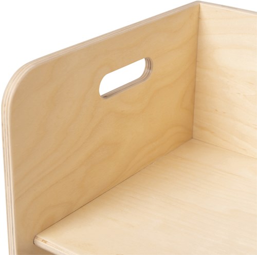 Van Dijk Toys Silla alta de cubo de madera / silla alta Natural 32x32x32cm a partir de 1 año (Calidad de cuidado infantil)-3