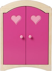 Van Dijk Toys Armario de muñecas de madera - Natural con rosa (Calidad de cuidado infantil)