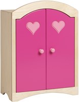 Van Dijk Toys Armario de muñecas de madera - Natural con rosa (Calidad de cuidado infantil)-2