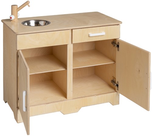 Van Dijk Toys cocina de juguete de madera / cocinita - Natural con blanco (Calidad de cuidado infantil)-3
