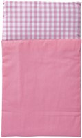 Van Dijk Toys Edredón para cochecitos de muñecas de madera - Cuadros rosa y blancos-2